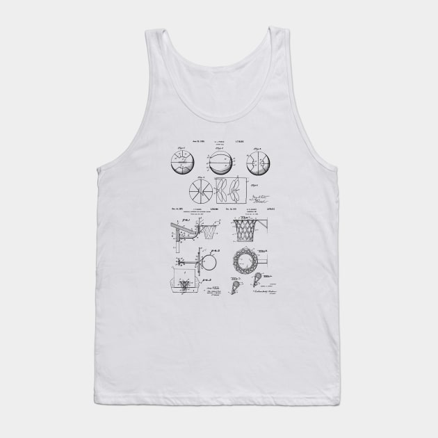 Basketball Lovers Gift - Patent Blueprints Tank Top by MadebyDesign